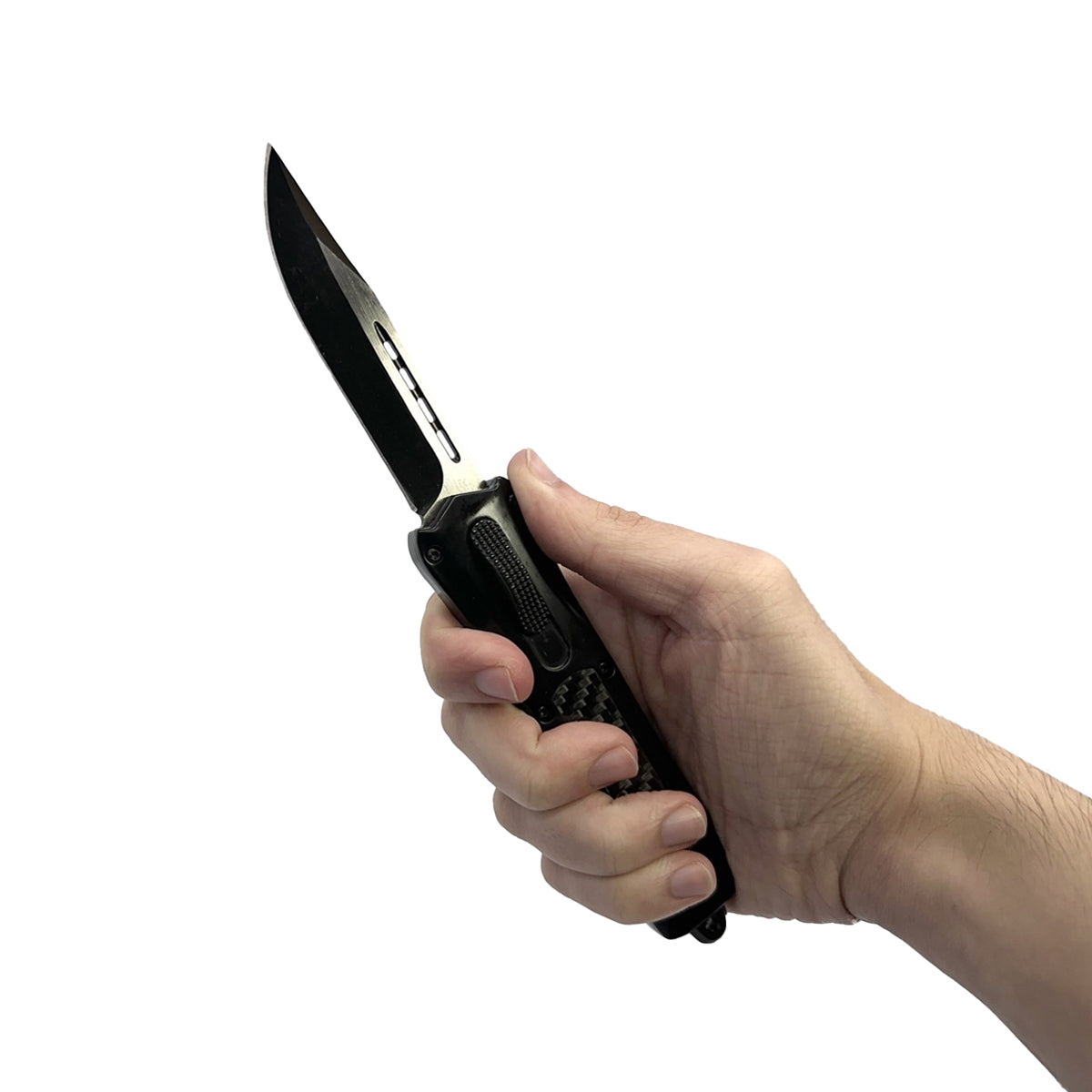 Carbon Fiber Automatic OTF Knife w/ Belt Clip