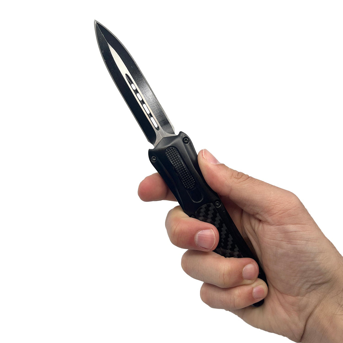 Carbon Fiber Automatic OTF Knife w/ Belt Clip