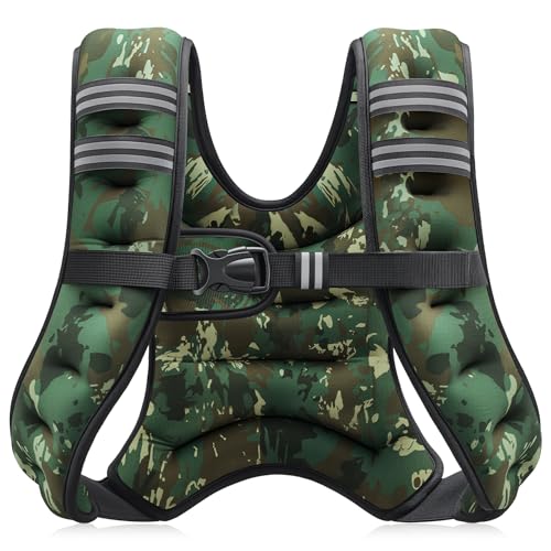 ZELUS Weighted Vest, 6lb/8lb/12lb/16lb/20lb/25lb/30lb Weight Vest with Reflective Stripe for Workout, Strength Training, Running, Fitness, Muscle Building, Weight Loss, Weightlifting