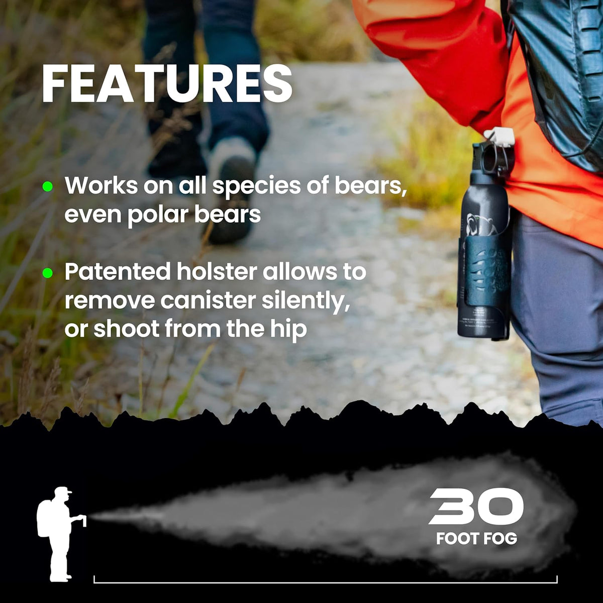 Griz Guard Bear Spray Fogger 7.9 oz w/Holster
