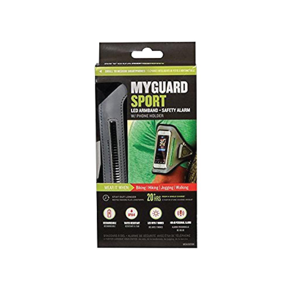 MYGUARD SPORT LED Armband & Safety Alarm w/Phone Holder -