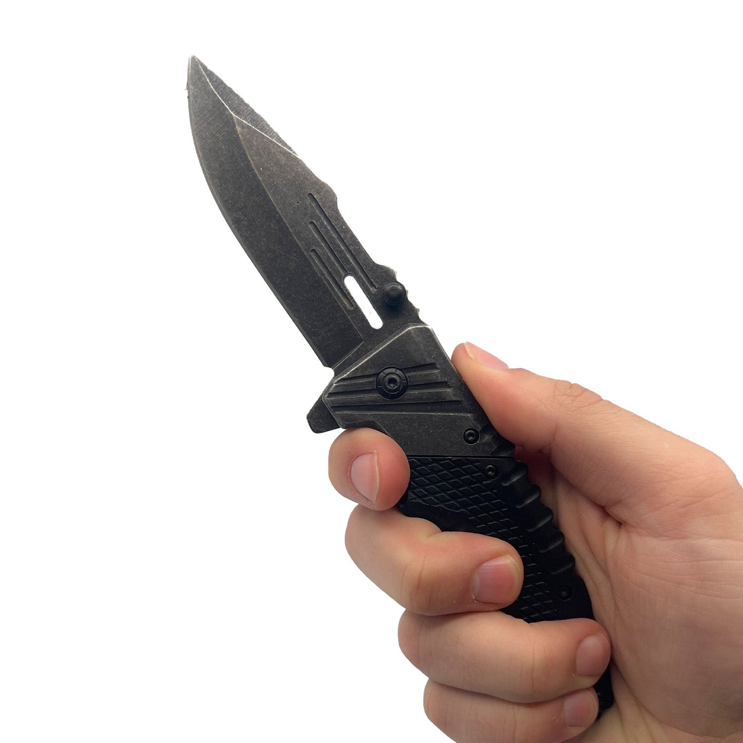 7.10" Stonewashed Spring Assisted Knife