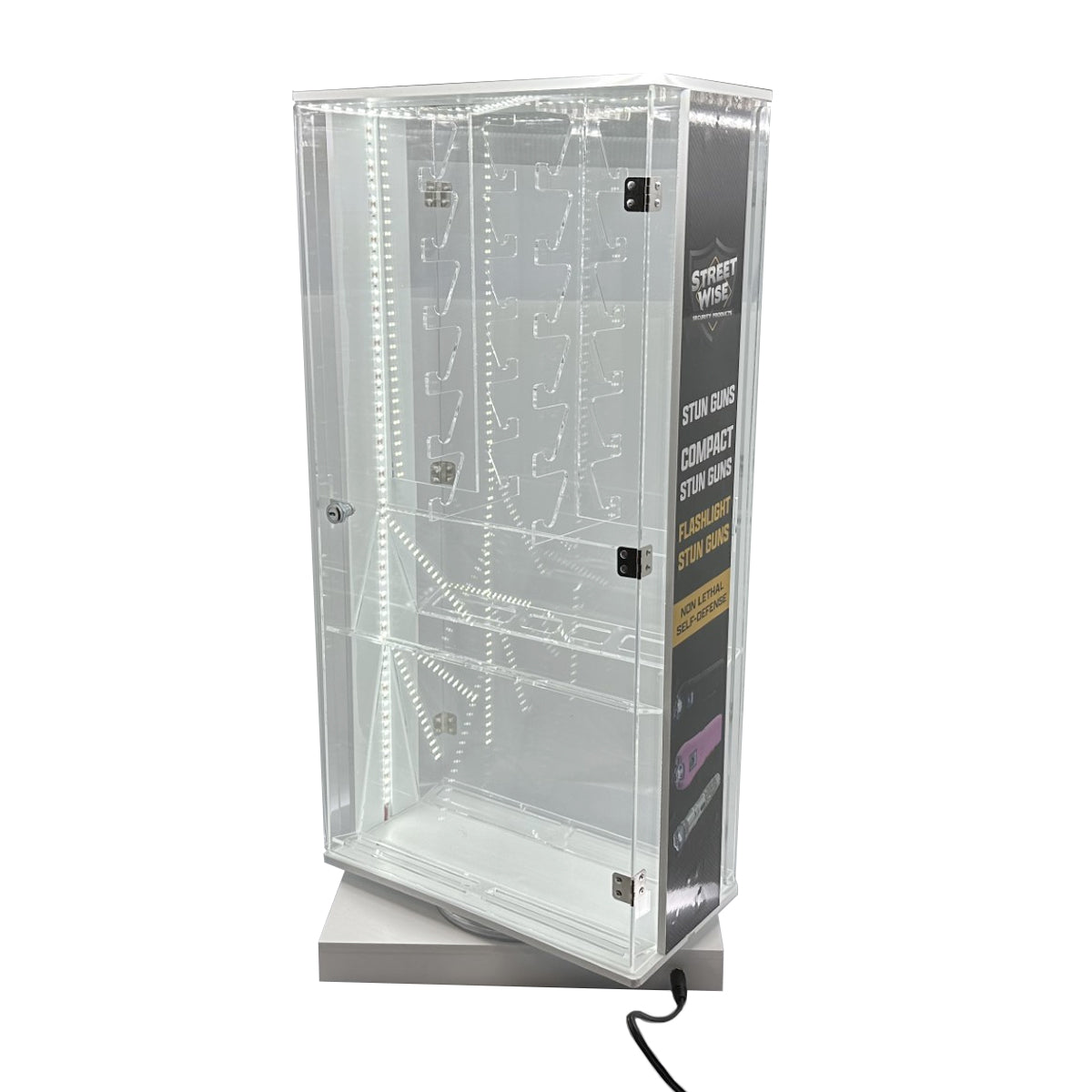Streetwise 2 Sided Rotating LED Display with 12 Standard Knives and 16 Stun Guns