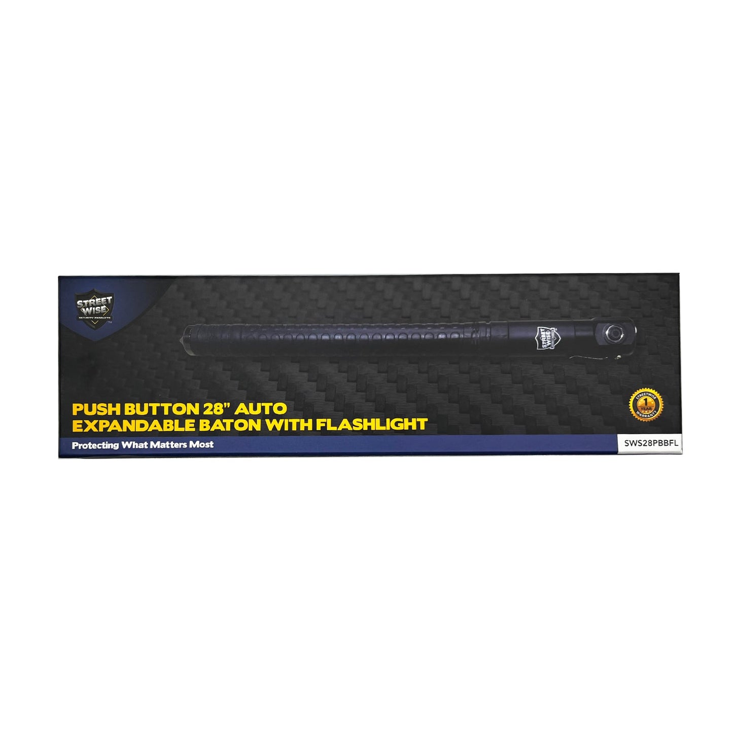 Streetwise Push Button Auto Expandable Baton with Flashlight