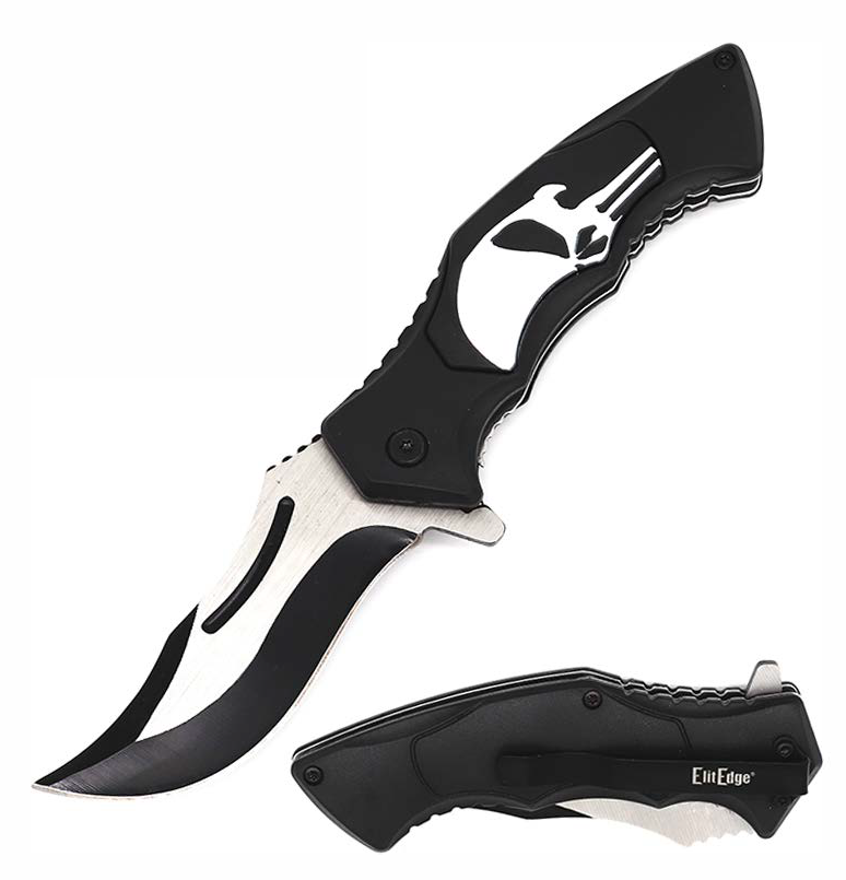 ElitEdge Spring Assisted Punisher Skull  Knife  Knife Spring Assisted Punisher Skull  Knife