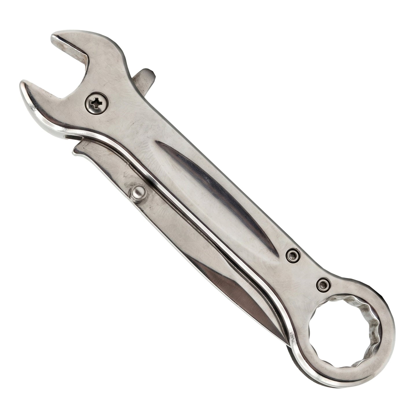 7.5 inch spring assisted knife with 14mm wrench and stainless steel handle