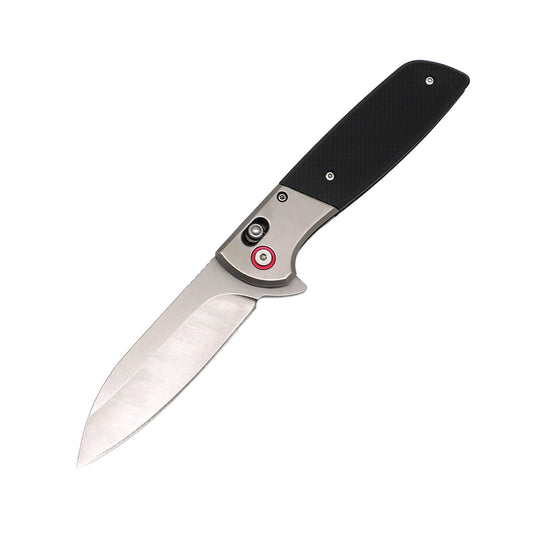 3.75 inch spring assisted knife with stainless steel drop point blade and handle