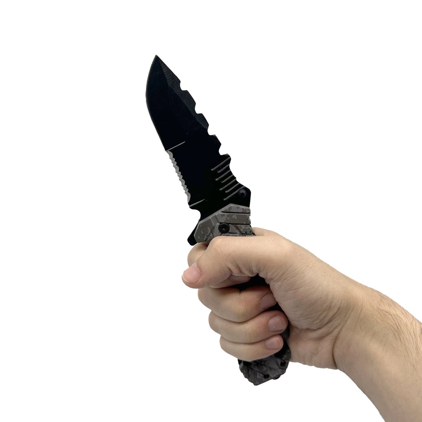 5" Spring Assisted Knife with Camo Nylon Fiber Handle