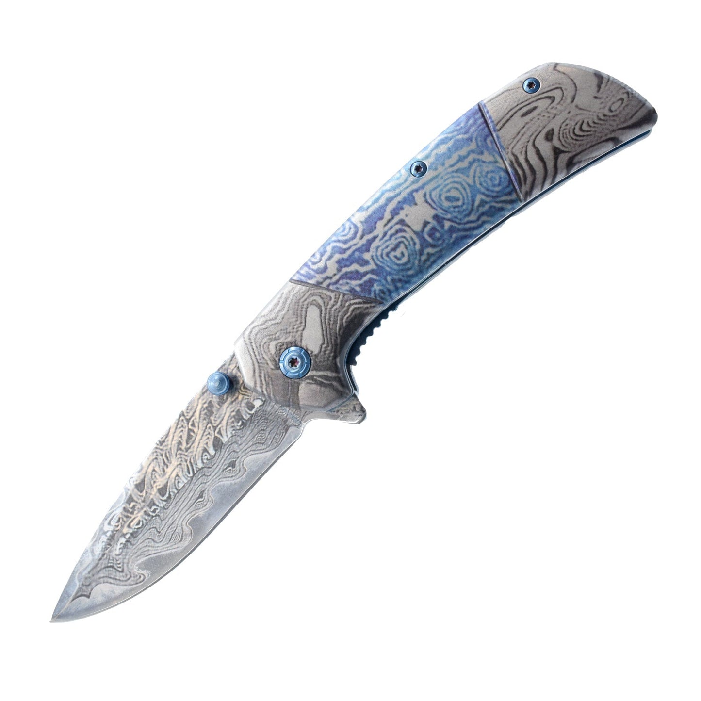 ElitEdge 7.75" Titanium & Damascus  Knife  Knives 75" Titanium & Damascus  Knife