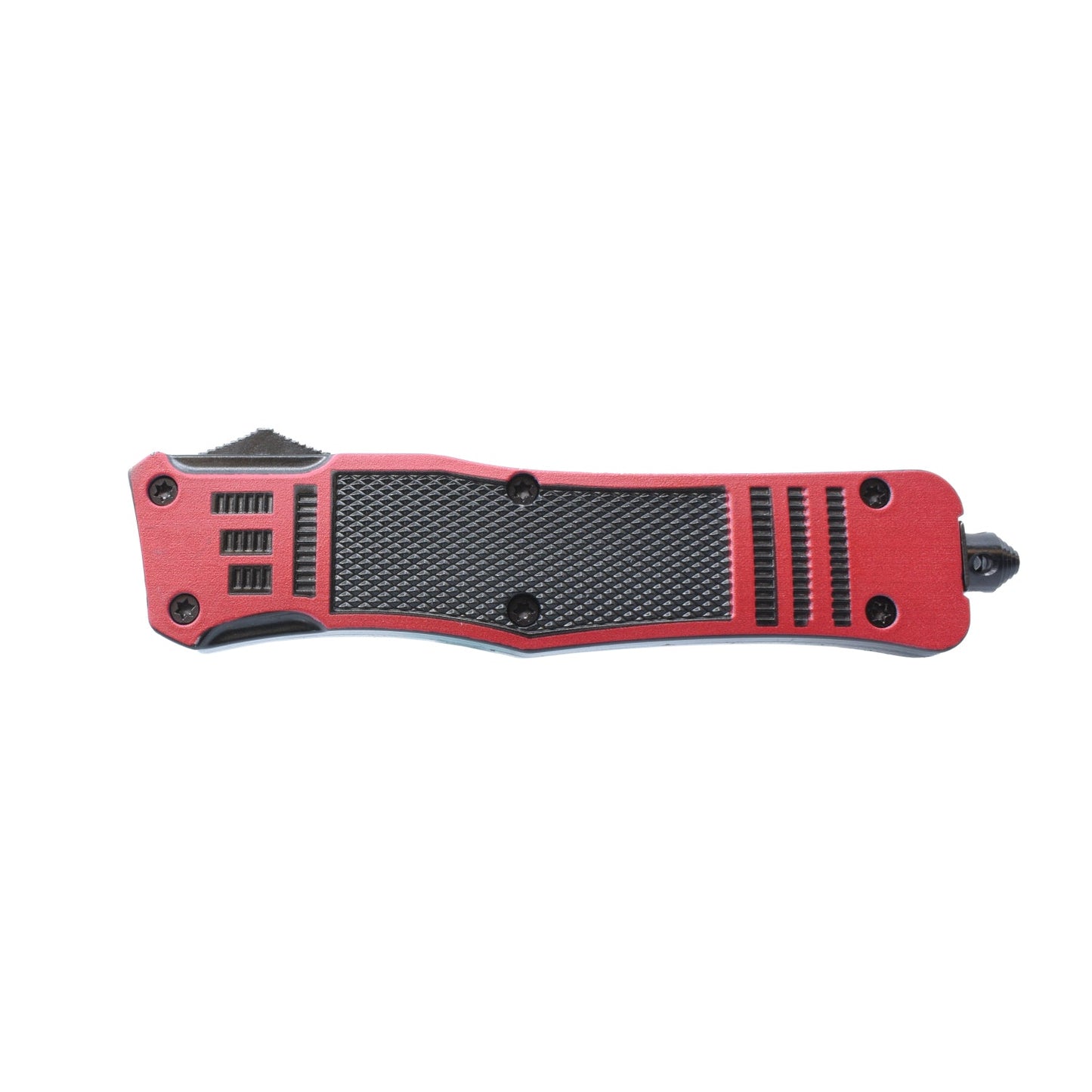 Automatic OTF Knife w/ Belt Clip - Red & Black