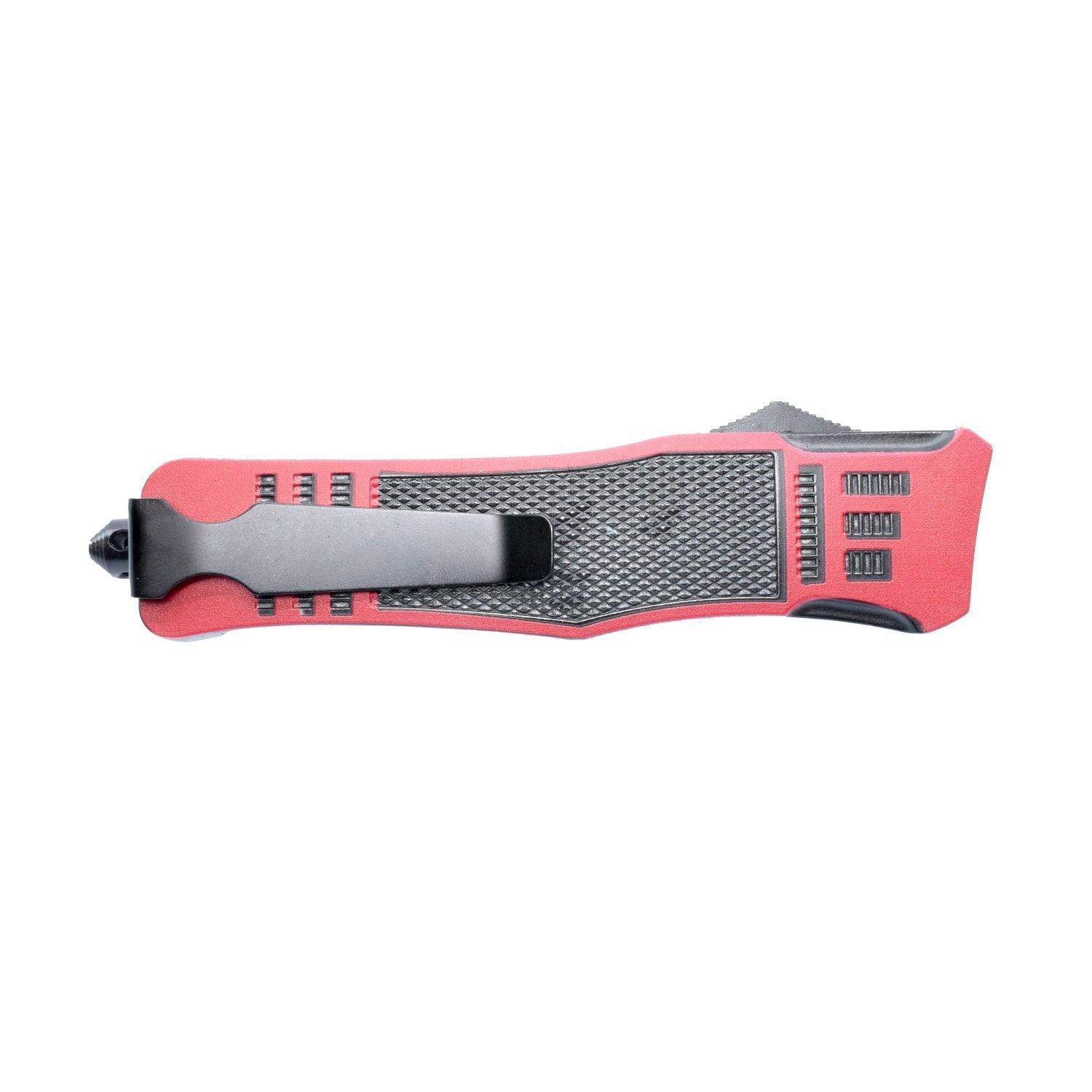 -- Automatic OTF  Knife w/ Belt Clip - Red & Black  Knife / Belt Clip - Red & Black