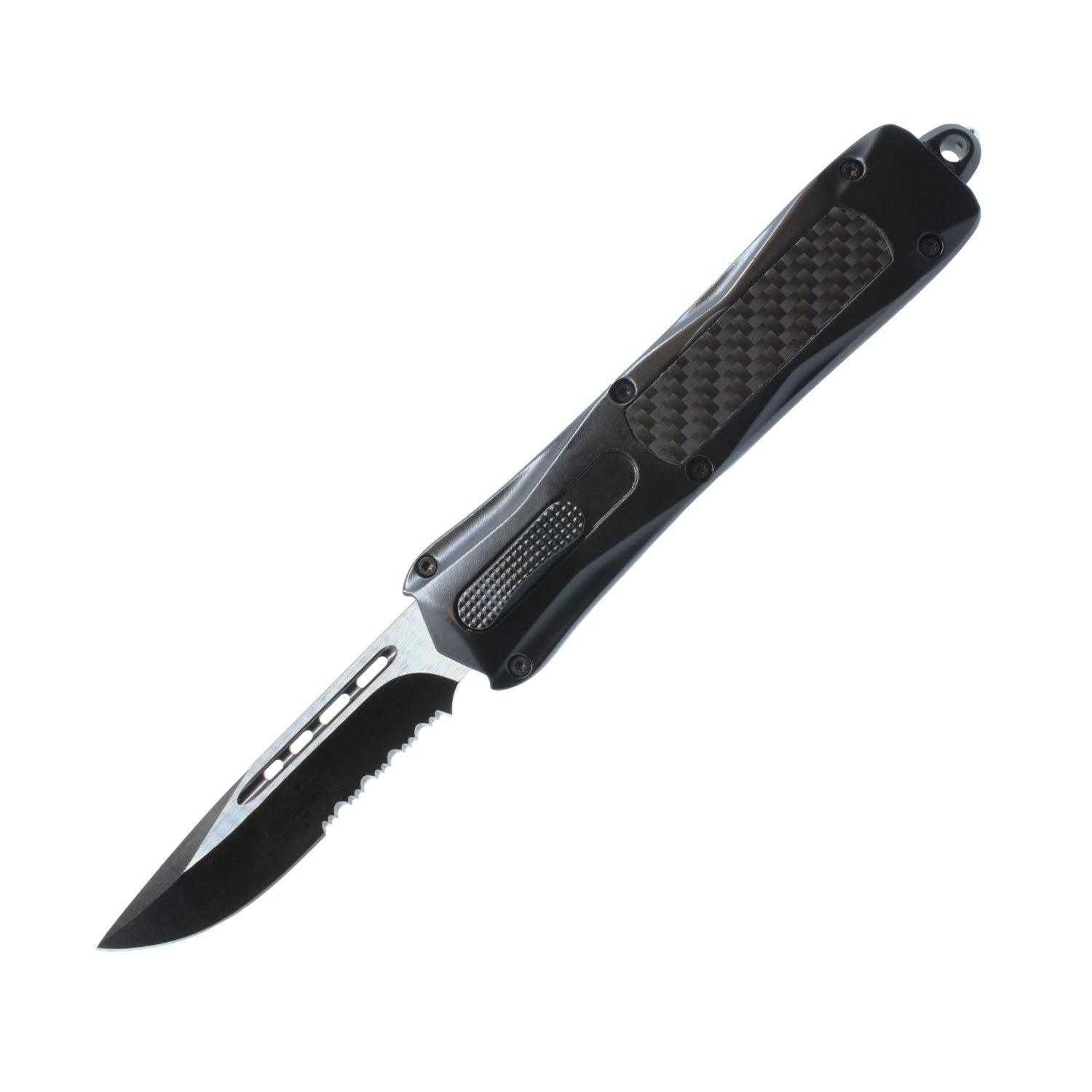 Armed Force Tactical Carbon Fiber Automatic OTF  Knife w/ Belt Clip  Knife Carbon Fiber Automatic OTF  Knife