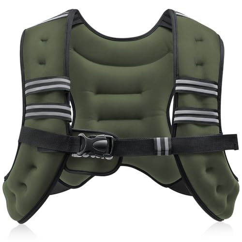 ZELUS Weighted Vest, 6lb/8lb/12lb/16lb/20lb/25lb/30lb Weight Vest with Reflective Stripe for Workout, Strength Training, Running, Fitness, Muscle Building, Weight Loss, Weightlifting