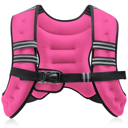 ZELUS Weighted Vest, 6lb/8lb/12lb/16lb/20lb/25lb/30lb Weight Vest with Reflective Stripe for Workout, Strength Training, Running, Fitness, Muscle Building, Weight Loss, Weightlifting