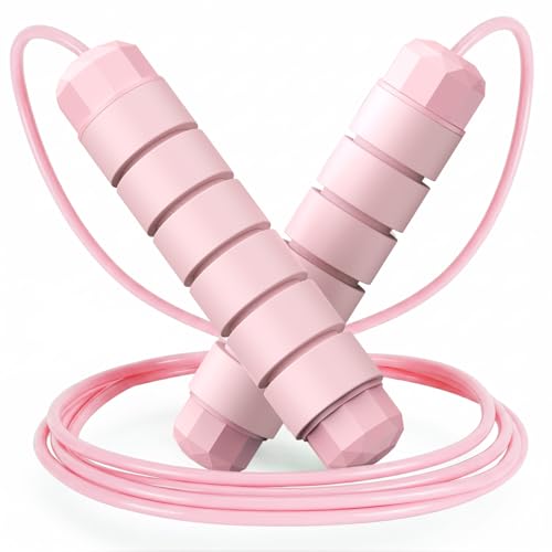 Jump Rope, Tangle-Free Rapid Speed Jumping Rope Cable with Ball Bearings for Women, Men & Kids, Adjustable Steel Jump Rope with Foam Handles for Home Gym Exercise Fitness Workout Equipment & Slim Body