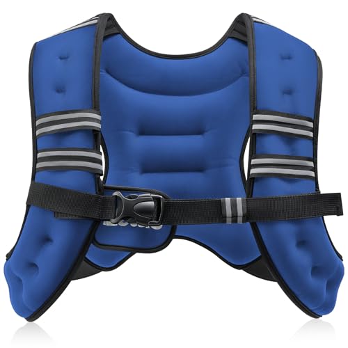 ZELUS Weighted Vest, 6lb/8lb/12lb/16lb/20lb/25lb/30lb Weight Vest with Reflective Stripe for Workout, Strength Training, Running, Fitness, Muscle Building, Weight Loss, Weightlifting