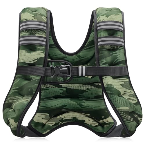 ZELUS Weighted Vest, 6lb/8lb/12lb/16lb/20lb/25lb/30lb Weight Vest with Reflective Stripe for Workout, Strength Training, Running, Fitness, Muscle Building, Weight Loss, Weightlifting