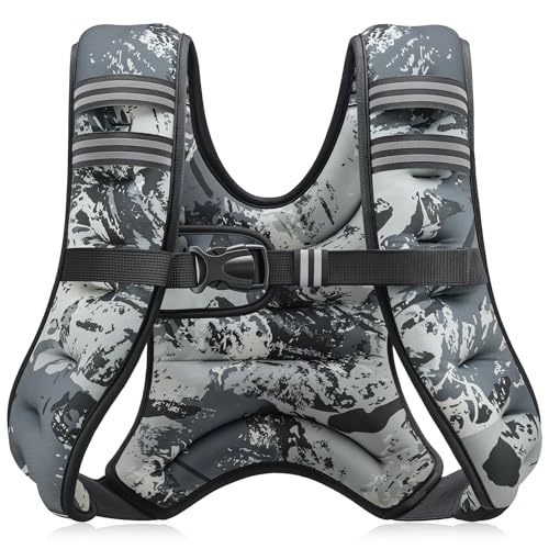ZELUS Weighted Vest, 6lb/8lb/12lb/16lb/20lb/25lb/30lb Weight Vest with Reflective Stripe for Workout, Strength Training, Running, Fitness, Muscle Building, Weight Loss, Weightlifting