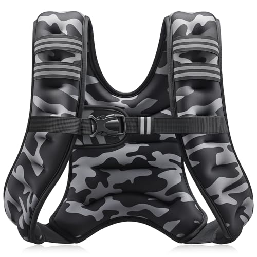ZELUS Weighted Vest, 6lb/8lb/12lb/16lb/20lb/25lb/30lb Weight Vest with Reflective Stripe for Workout, Strength Training, Running, Fitness, Muscle Building, Weight Loss, Weightlifting