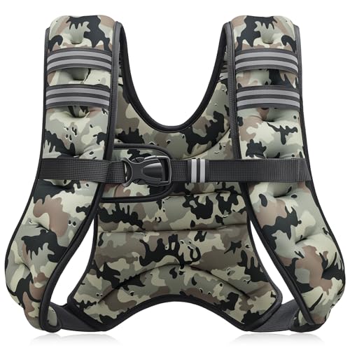 ZELUS Weighted Vest, 6lb/8lb/12lb/16lb/20lb/25lb/30lb Weight Vest with Reflective Stripe for Workout, Strength Training, Running, Fitness, Muscle Building, Weight Loss, Weightlifting