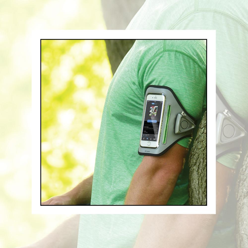MYGUARD SPORT LED Armband & Safety Alarm w/Phone Holder -  