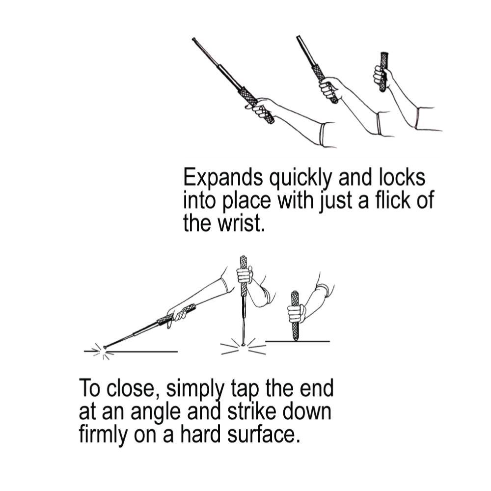 21" Expandable Steel Baton - Smart Pulse Safety