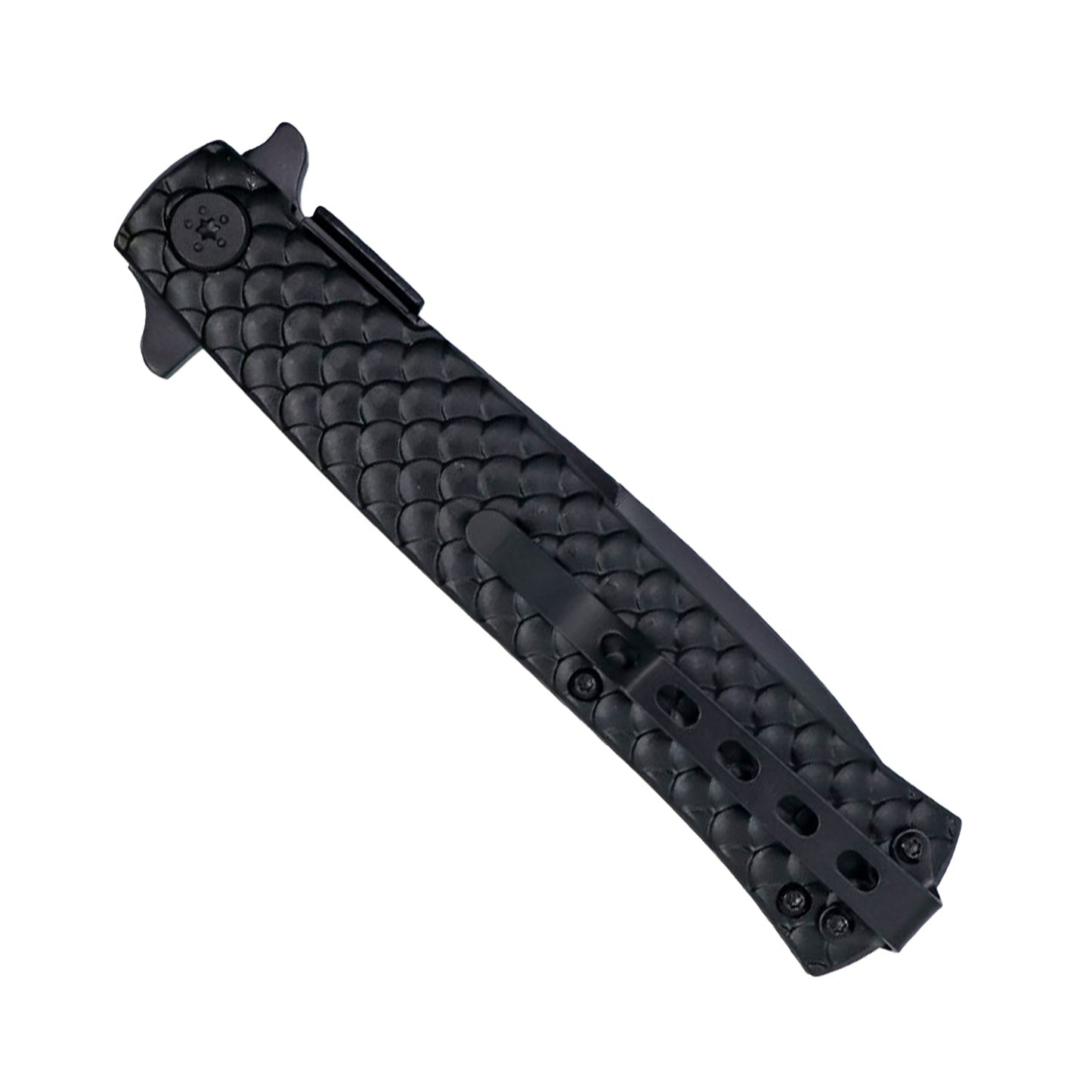 9" Spring Assisted Stiletto Knife with Fish Scale Handle