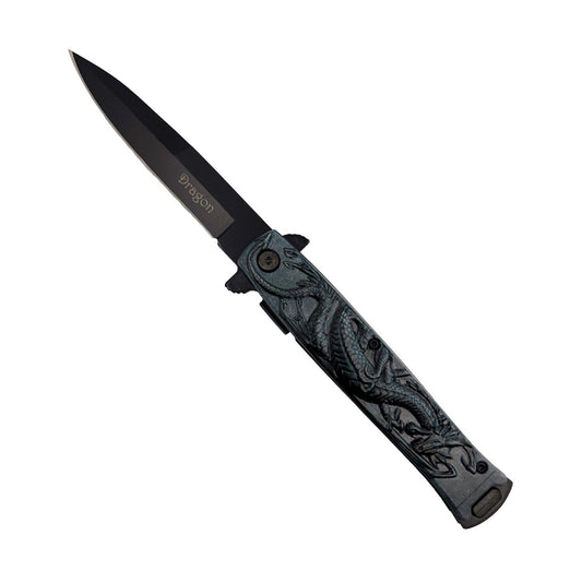 ElitEdge 4" Black Dragon Knife with ABS Handle  Knife 4" Black Dragon Knife