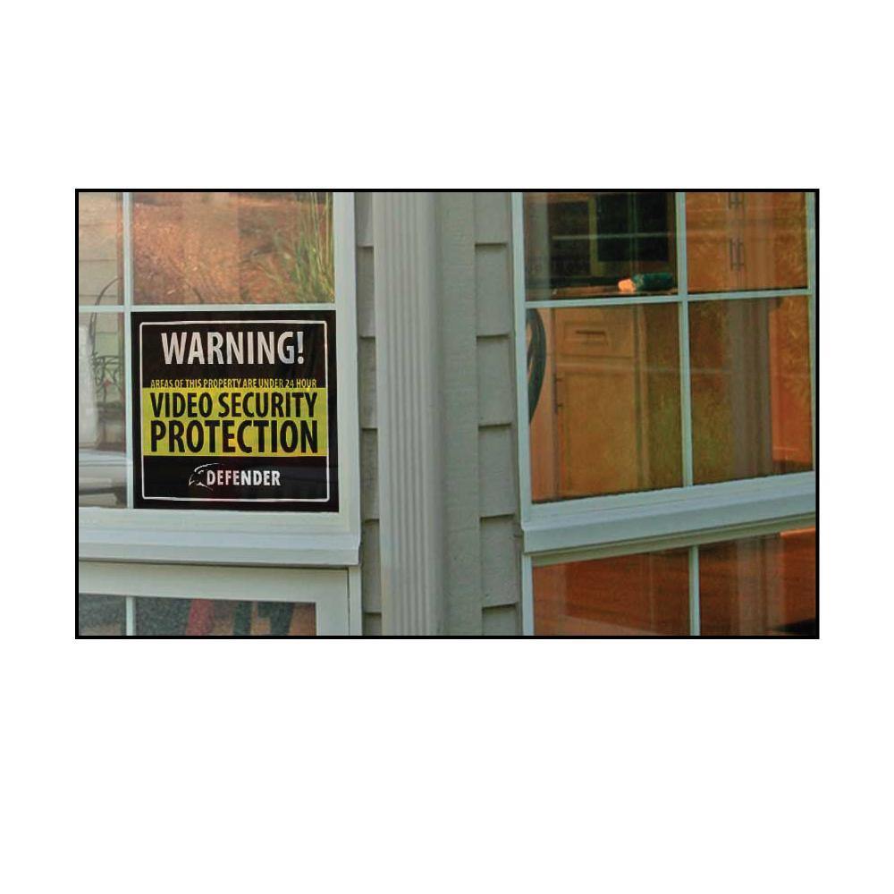 Defender Indoor Video Security System Warning Sign w/Stickers - Smart Pulse Safety