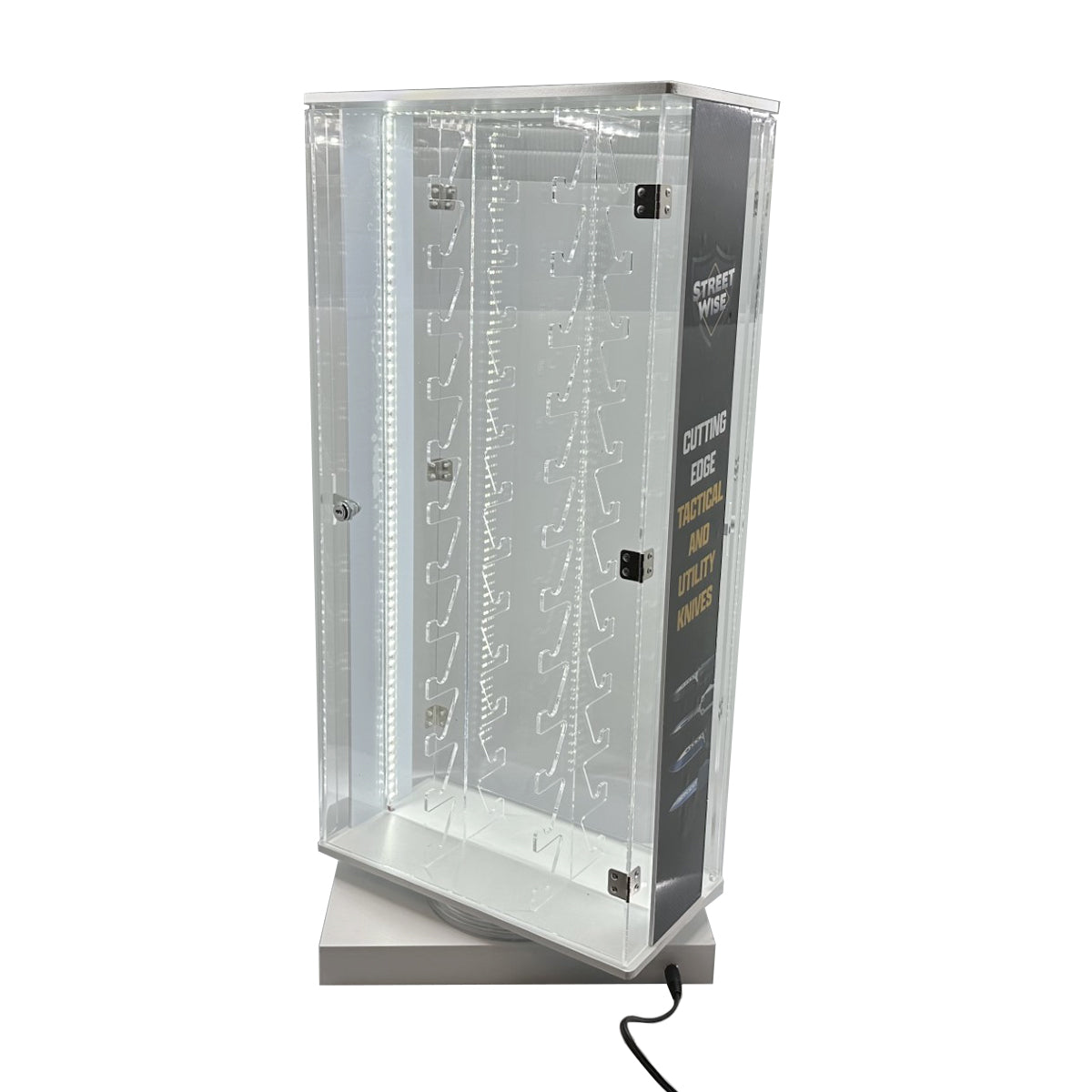 Display Only SW24KD locking two-sided LED rotating countertop display; no knives included
