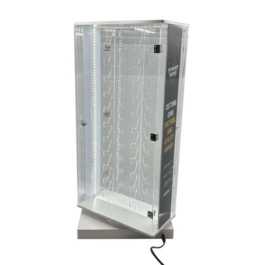 Display Only SW24KD locking two-sided LED rotating countertop display; no knives included