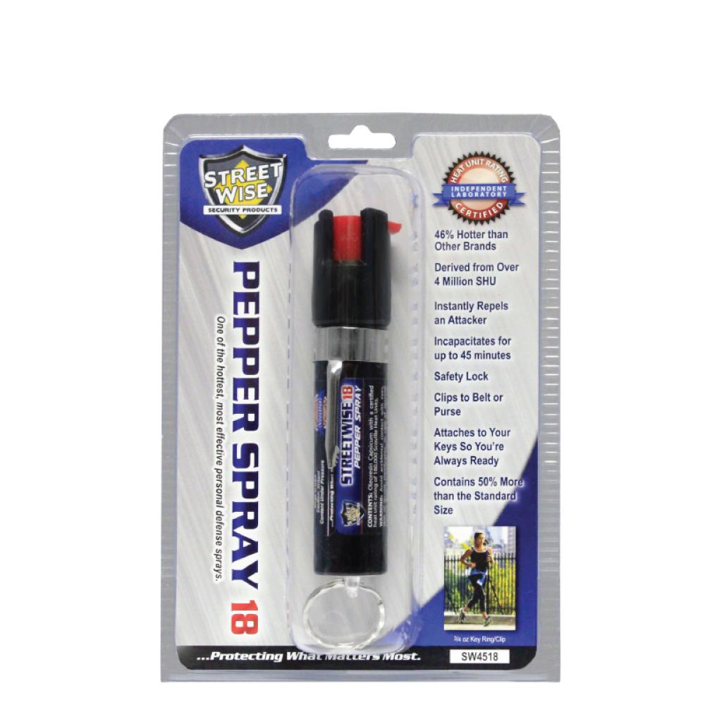 Streetwise Security Streetwise 18 Stream Pepper Spray 0.75 oz Keyring & Clip Pepper Spray Streetwise 18 Stream Pepper Spray 0