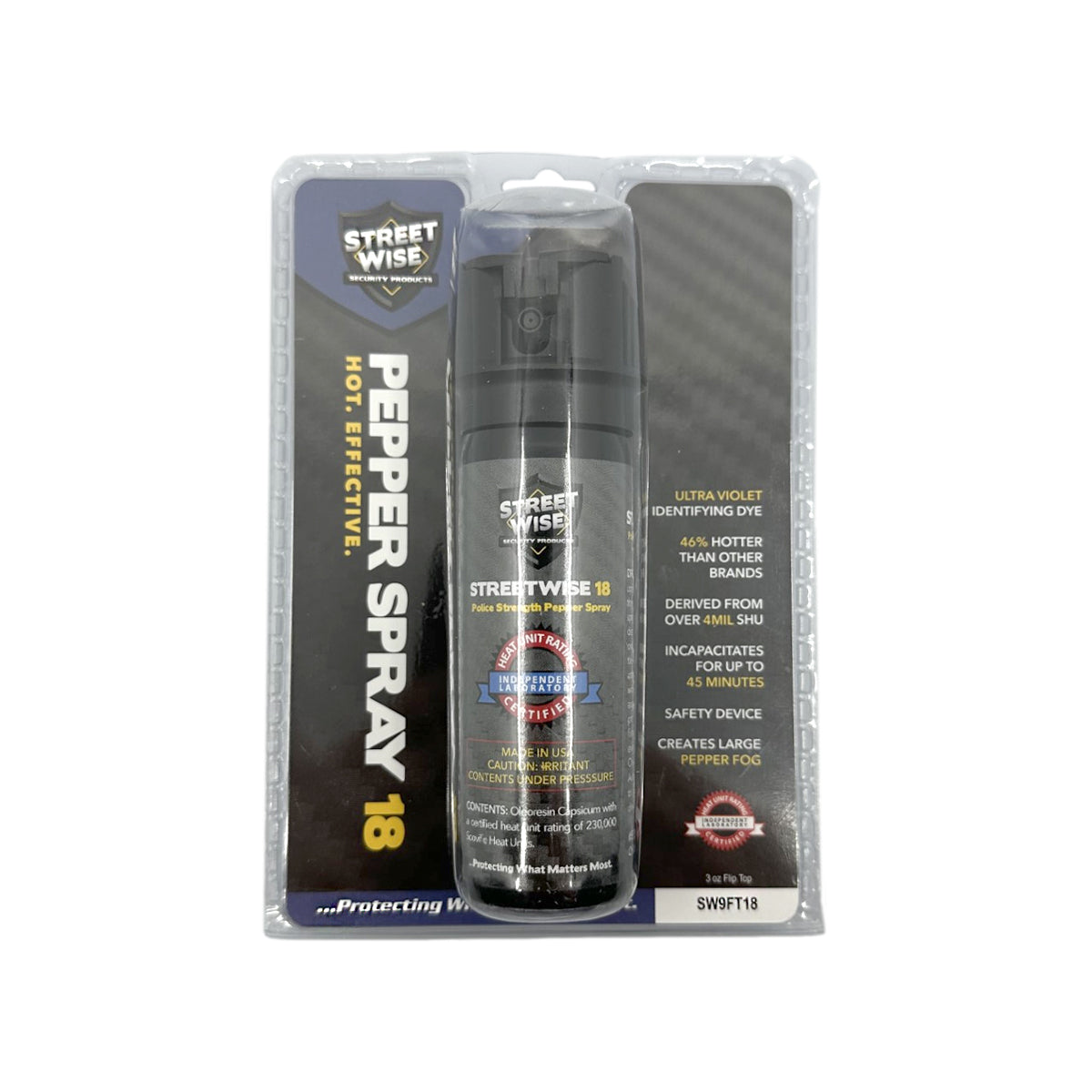 Streetwise 18 Stream Pepper Spray 3 oz Flip Top