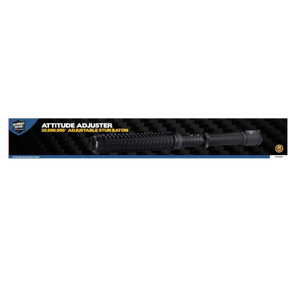 Streetwise Security Attitude Adjuster 30,000,000* Stun Baton Flashlight Stun Baton Attitude Adjuster 30,000,000* Stun Baton Flashlight