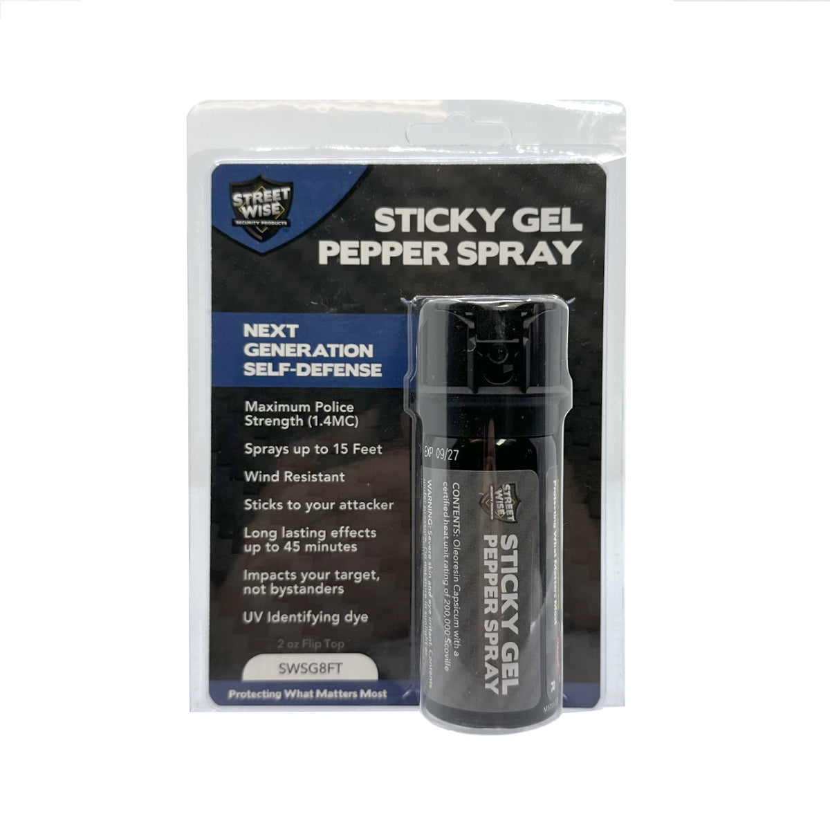 Streetwise Sticky Gel Pepper Spray - Smart Pulse Safety