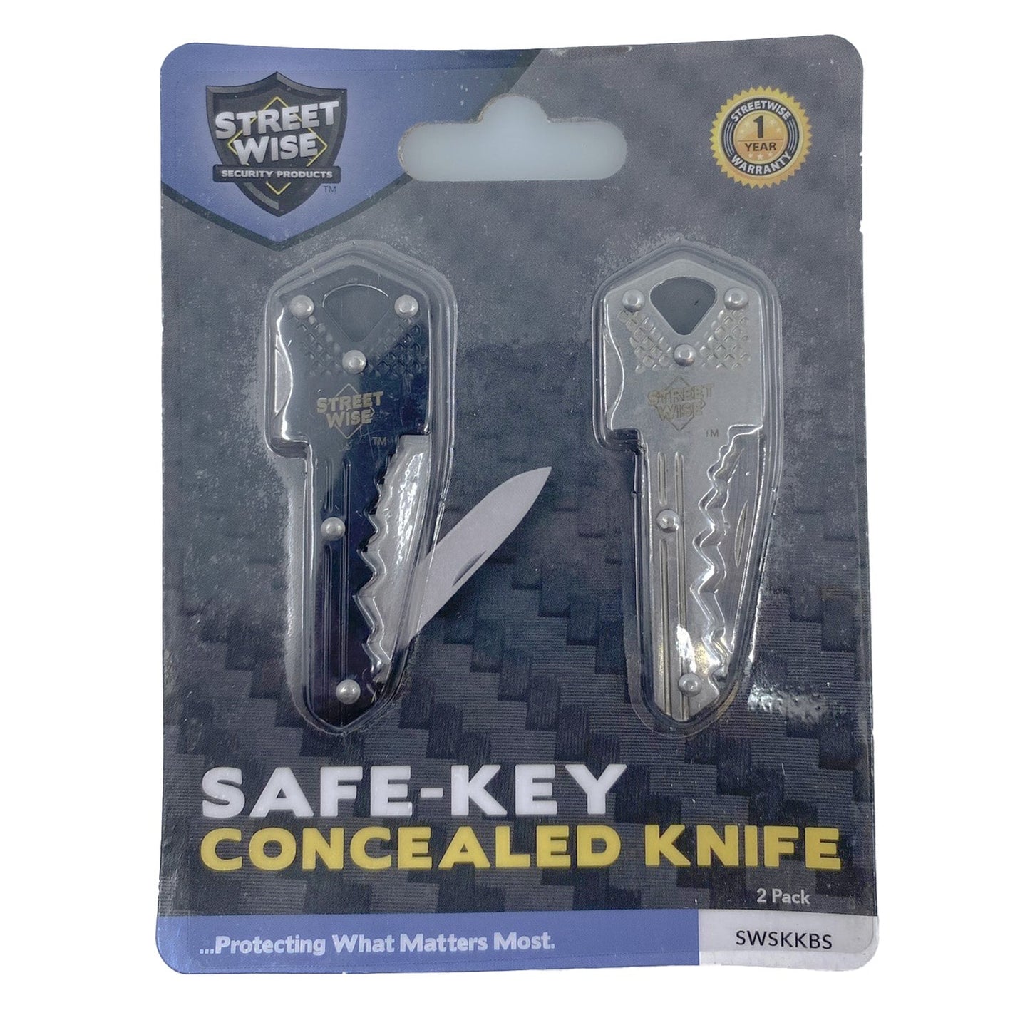 Safe-Key Concealed Knife (Silver and Black 2 pack)