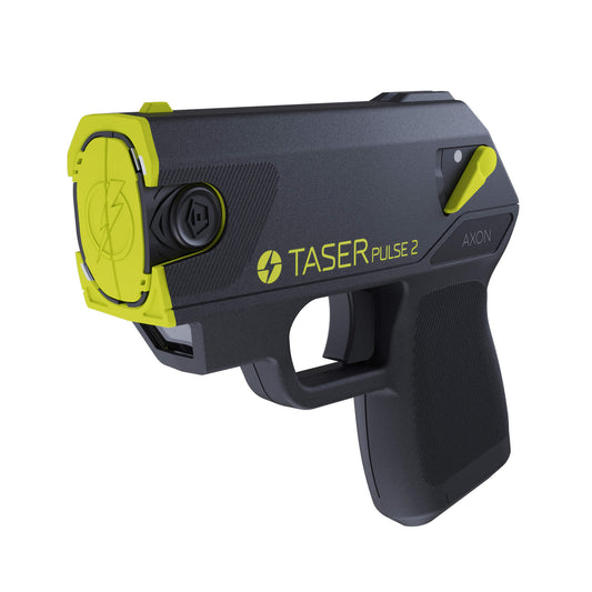 TASER Pulse 2 stun gun with textured grip and laser targeting for personal safety