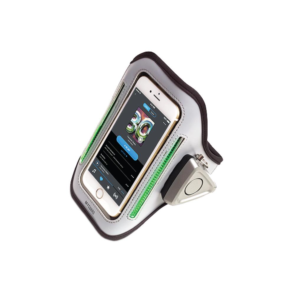 MYGUARD SPORT LED Armband & Safety Alarm w/Phone Holder -  