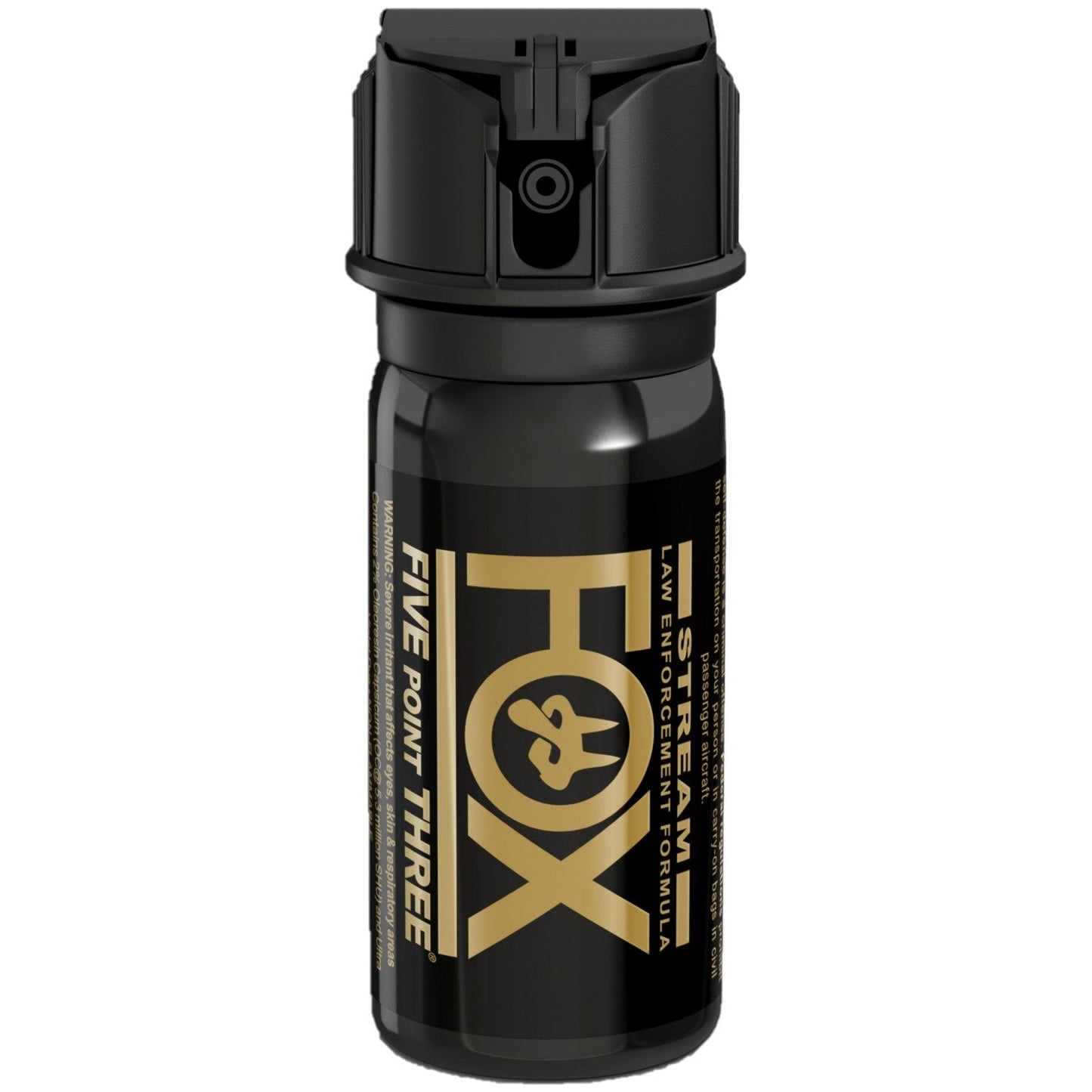 Fox Labs Five Point Three pepper spray canister with 2% formula and 5.3 million SHU for police-strength protection