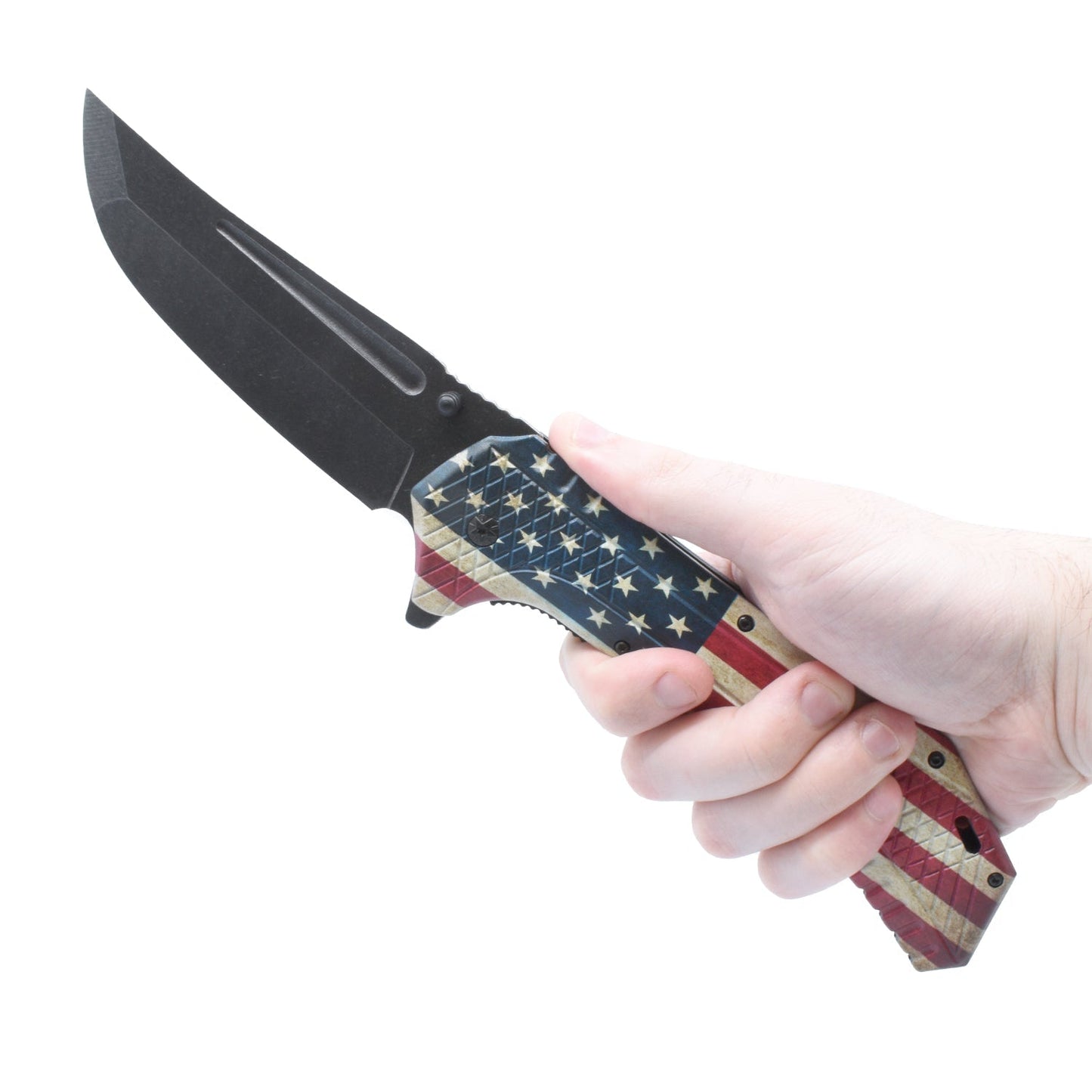 ElitEdge 12.25" American Flag Knife Folding Knife 25" American Flag Knife