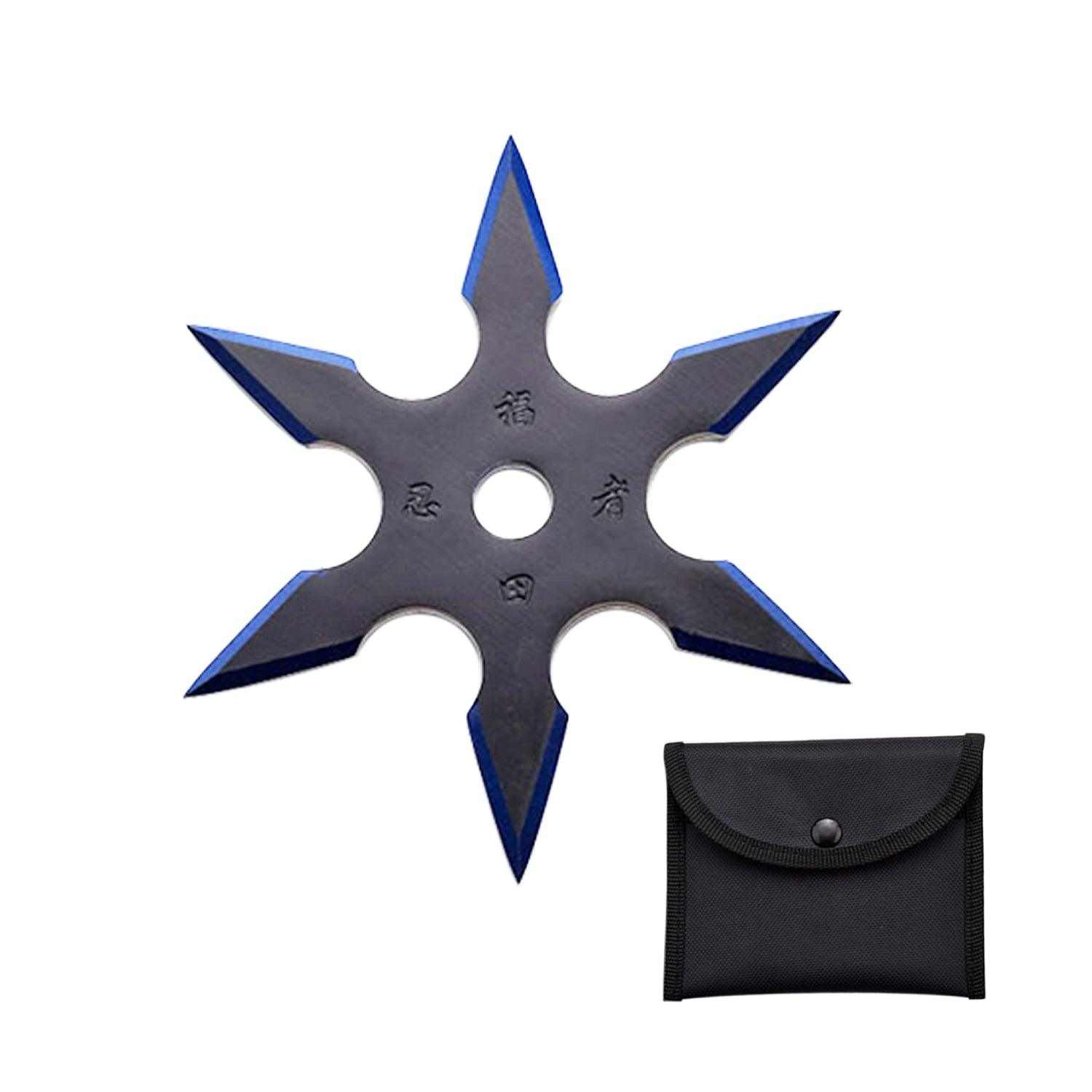 4-INCH 6 Points Throwing Star with Pouch - Smart Pulse Safety