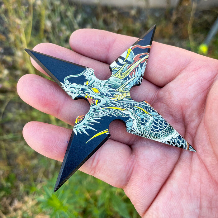 4-INCH 4 Points Throwing Stars with Pouch - 4 Pack