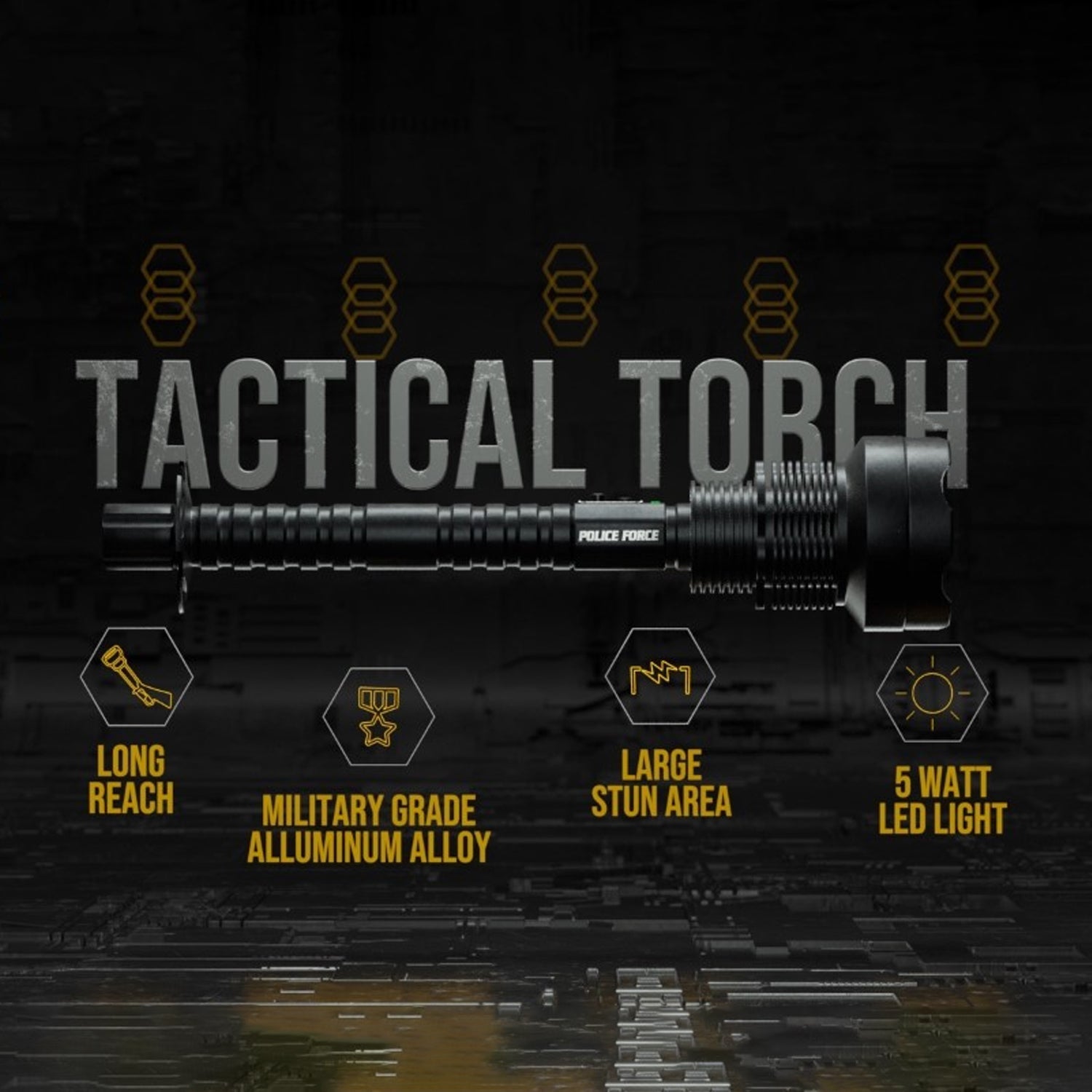 Tactical Torch Stun Flashlight 17,000,000 - Smart Pulse Safety