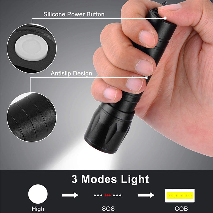 Tactical XPE/COB Mini Flashlight - Smart Pulse Safety