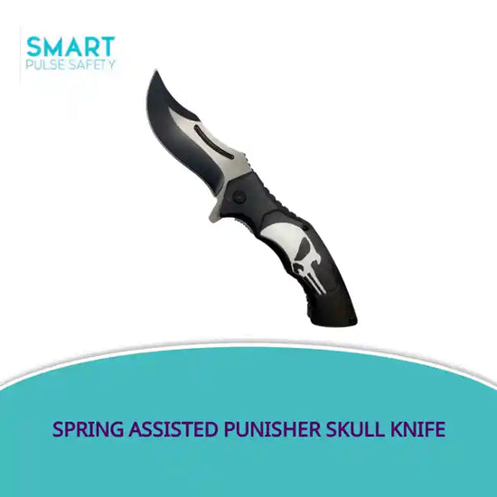 Spring Assisted Punisher Skull Knife by@Outfy
