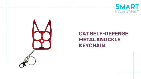 Cat Self-Defense Metal Knuckle Keychain by@Outfy