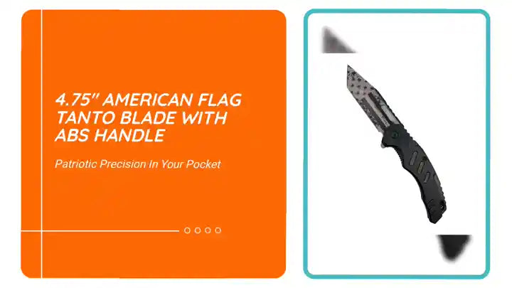 4.75" American Flag Tanto Blade With ABS Handle by@Outfy