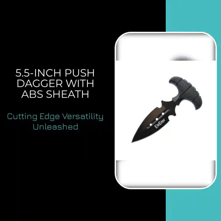 5.5-Inch Push Dagger with ABS Sheath by@Outfy