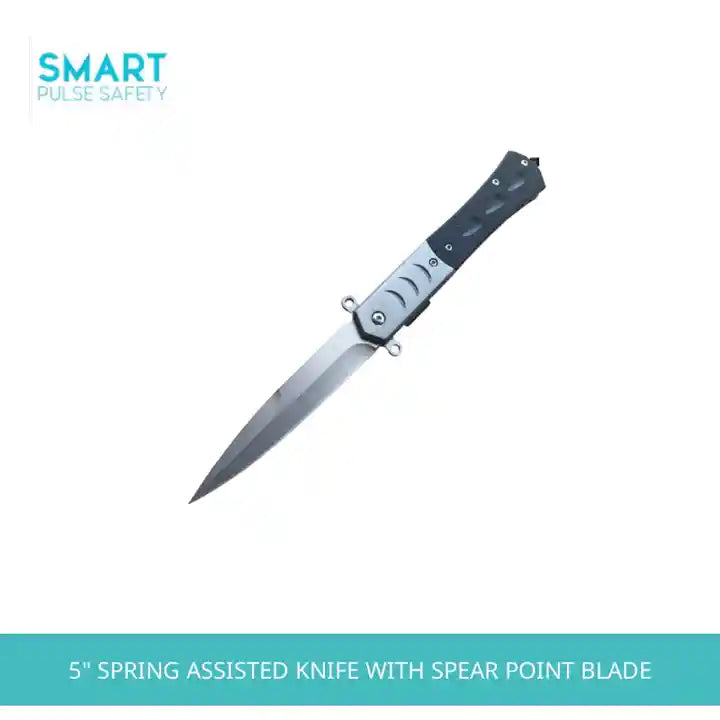 5" Spring Assisted Knife With Spear Point Blade by@Outfy