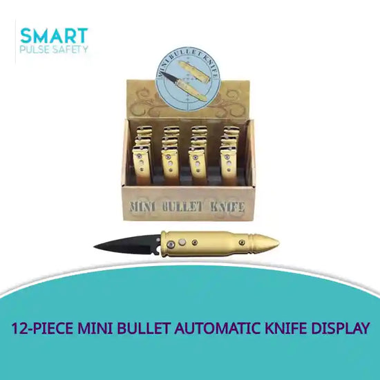 12-Piece Mini Bullet Automatic Knife Display by@Outfy